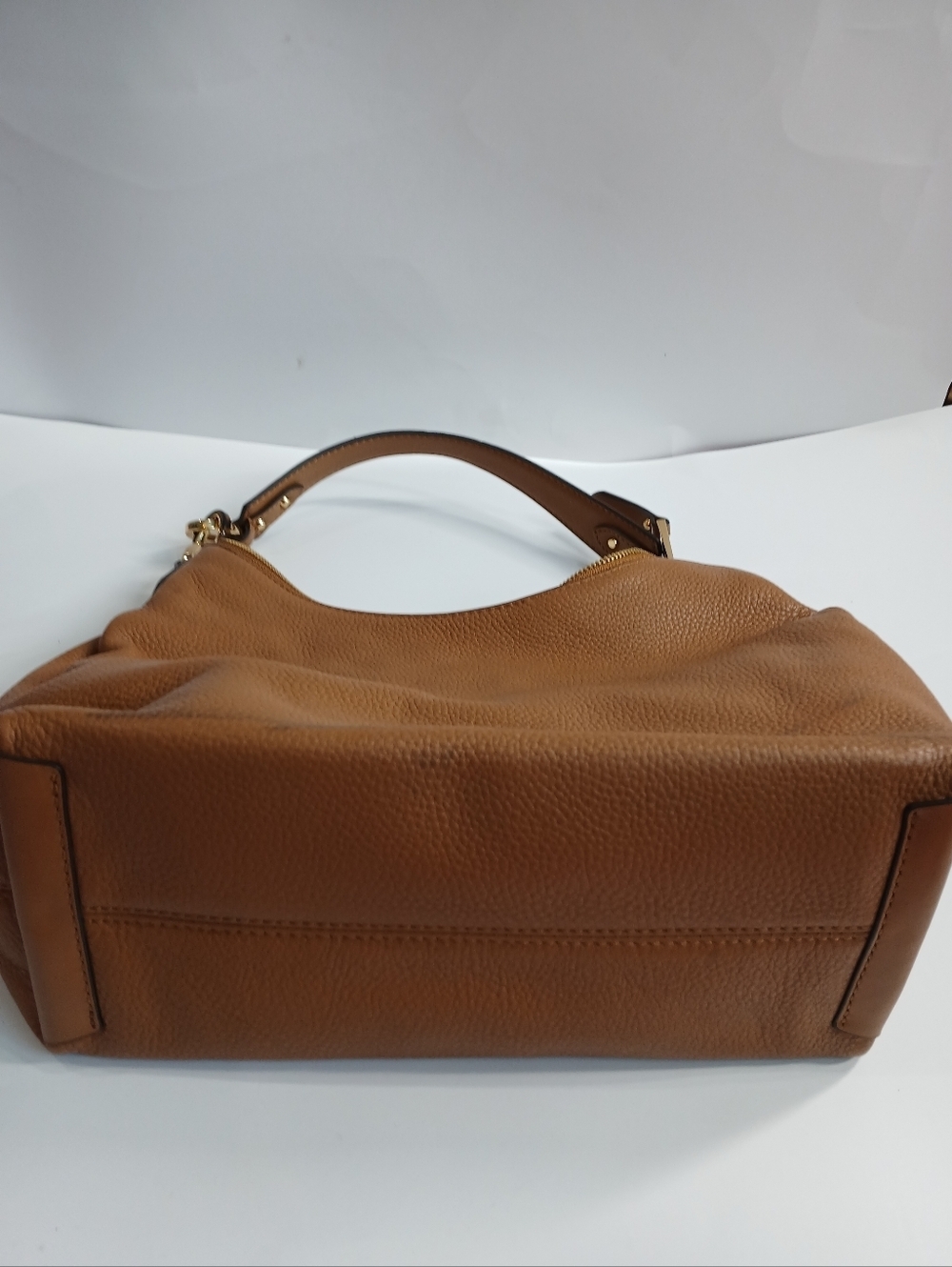 Michael Kors Brown Leather Shoulder Bag | Hobo Style | Gold Logo | Handbag - Picture 4 of 7
